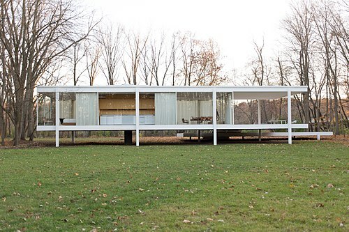 Casa Farnsworth por Ludwig Mies van der Rohe.