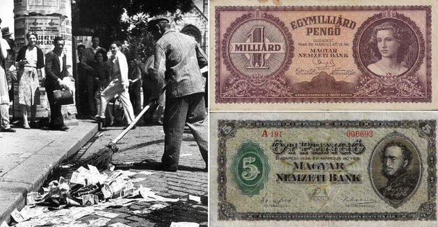 A pengő hiperinflációjának tetőzése, a forint bevezetése.