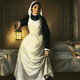 Illustration of florence nightingale holding lamp