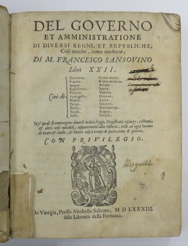 Del Governo et Amministratione di diversi Regni