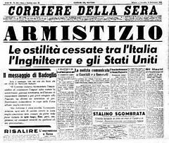 armistizio tra il governo Badoglio e gli Anglo-americani