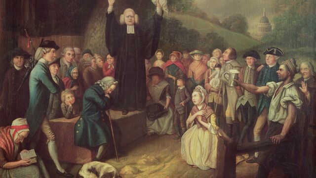 George Whitefield preaches in Baptist church in Charleston at start of First Great  Awakening