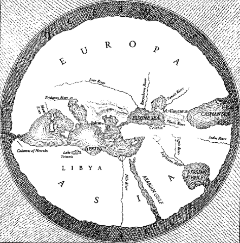 Primer dibujo de un mapa del mundo