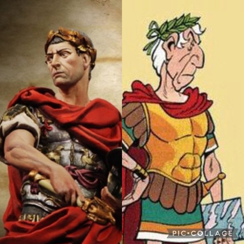 Cayo Julio César con uniforme de combate.