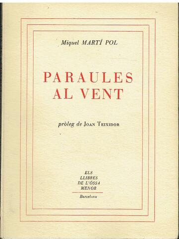 Primera obra: Paraules al vent