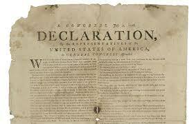 The Declaration of Independence- July 4, 1776.