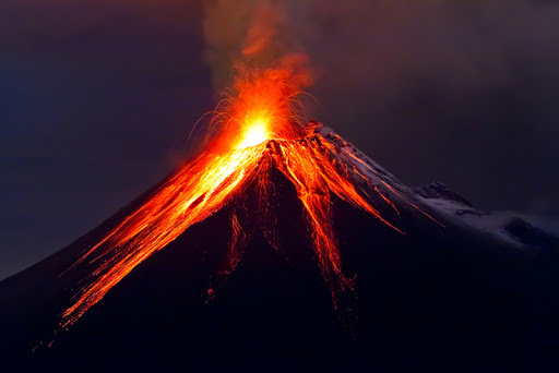 erupción del volcán de tera