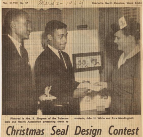 John H. White wins a Christmas seal contest