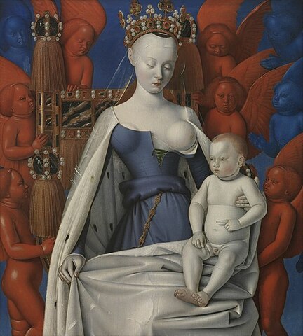 "La virgen con el niño" de Jean Fouquet.