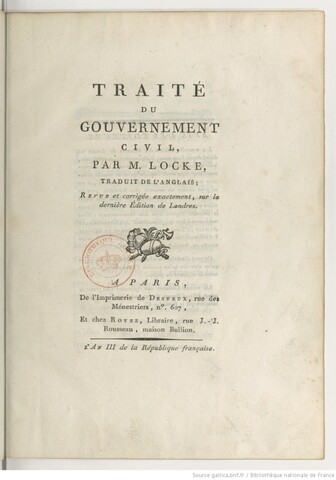 Traité du gouvernement civil- Francia
