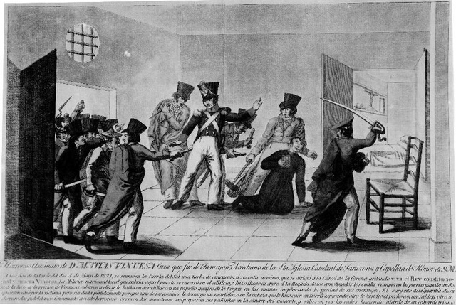 Condena del antiliberal cura Matías Vinuesa