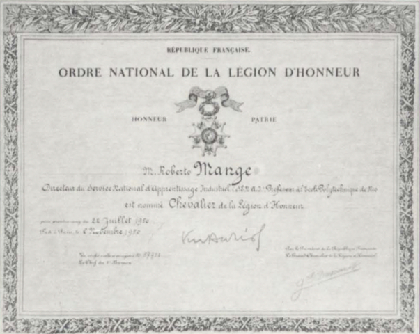 Chevalier de la Légion d’Honneur