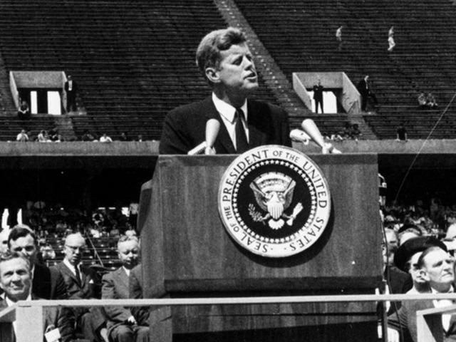 JFK's speech and commitment to getting to the moon