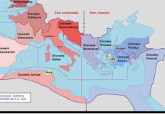 DIVISIÓN DEL IMPERIO ROMANO.