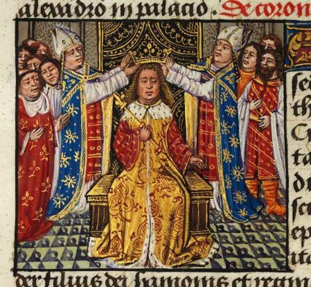 Muerte de su padre y coronación