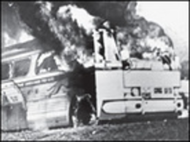 Freedom riders bus burned