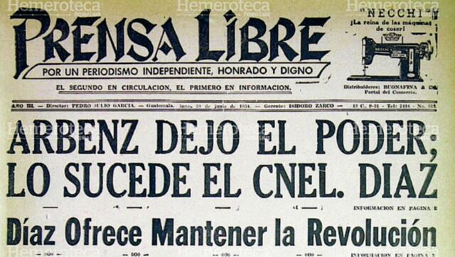 Se da la "Contrarrevolución de 1954"