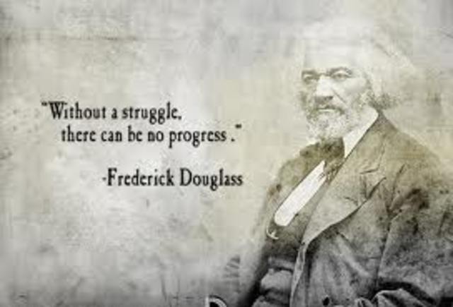 Frederick Douglass travled the North speaking for Black suffrage