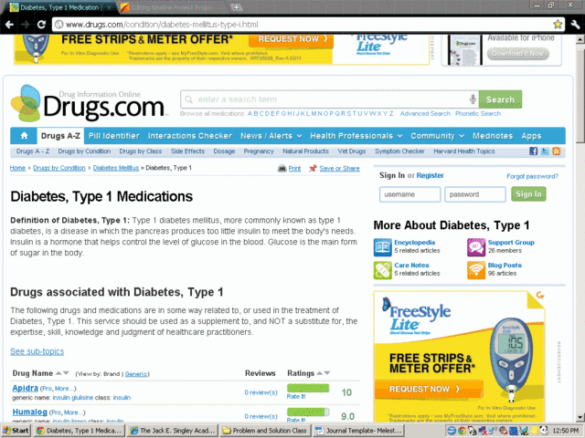 Start on 1.2 research type one diabetes medications