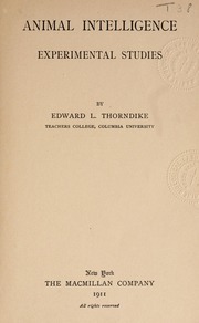 Edward Thorndike, Inteligencia animal
