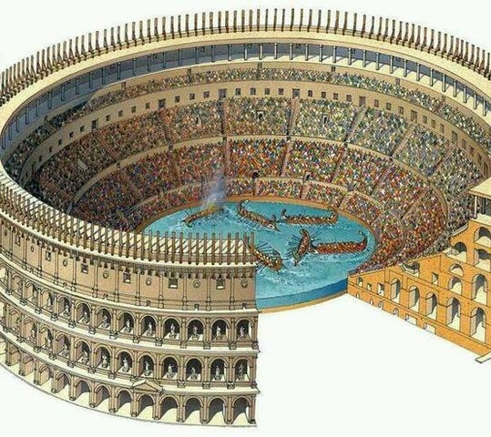 Cominza la construción del Coliseo de Roma