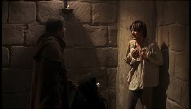 Romeo, hiding with Friar Laurence, learns he is banished