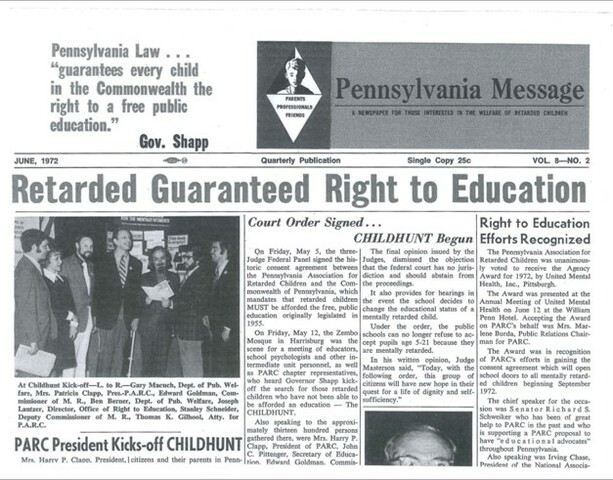 Pennsylvania Association for Retarded Children v. Commonwealth of Pennsylvania