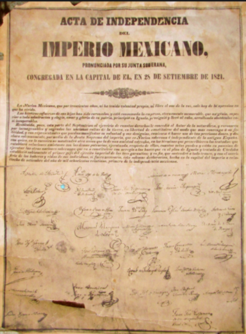 firma de acta del imperio mexicano