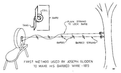 Joseph Glidden invents barbed wire.