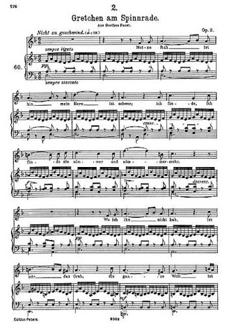 La seva primera obra mestra (Gretchen am Spinnrade (Margarideta a la filosa))