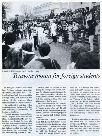 Tension toward Iranian students at CPCC increase