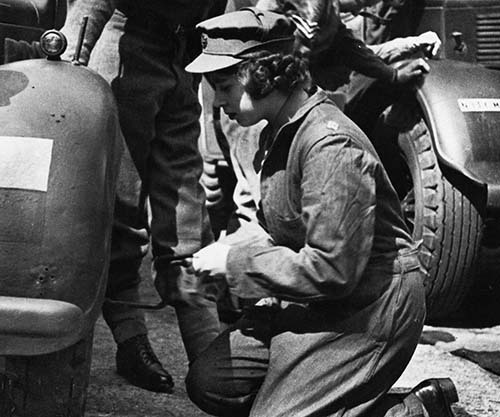 Repairing army vehicles.