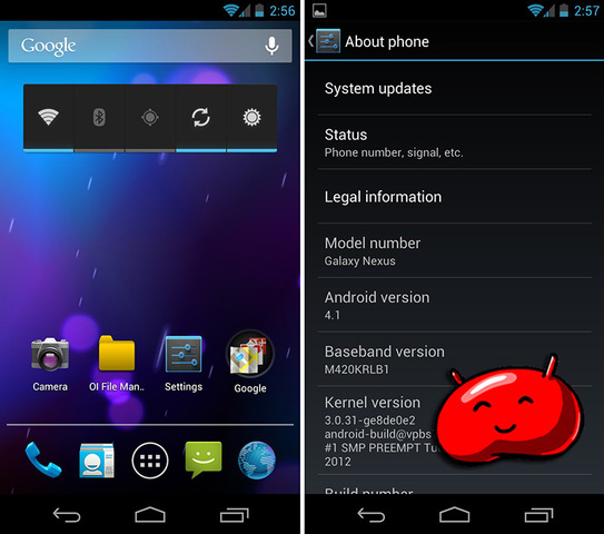 Android 4.1 y 4.2 Jelly Bean