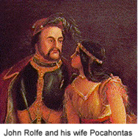 John Rolfe and Pochontas get married