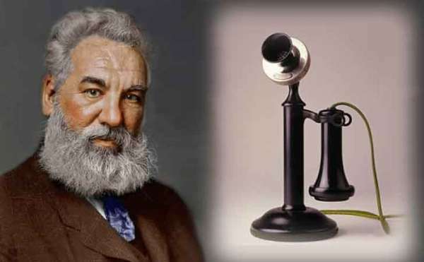 Graham Bell inventa el teléfono