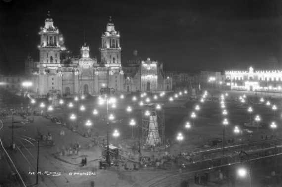 instalación del alumbrado eléctrico en la ciudad de México
