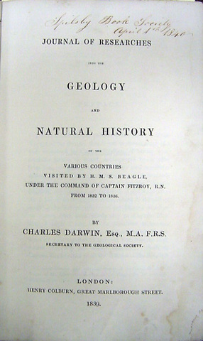 Publicación de la obra Diario del viaje del Beagle de Darwin
