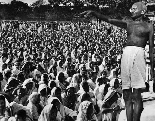 Gandhi began his Peaceful Revolution.