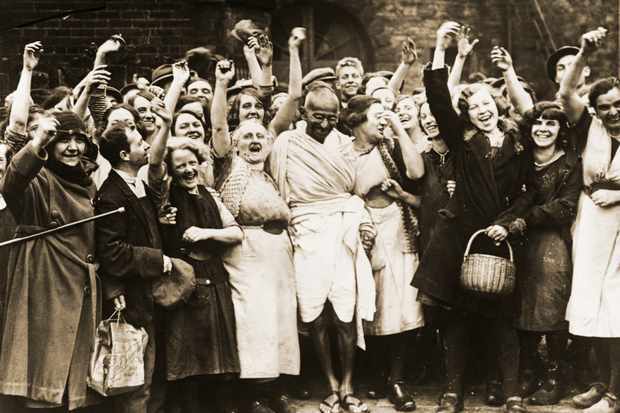 Gandhi helps the British