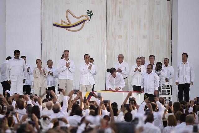 Firma del proceso de paz en Colombia con las FARC