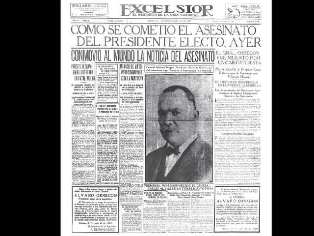 Es asesindado Álvaro Obregón