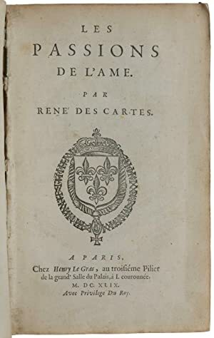 Descartes (1596-1650),  Les passions de l'ame.  (Francés)