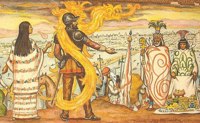 Llegada de Hernán Cortez y caída de Tenochtitlan
