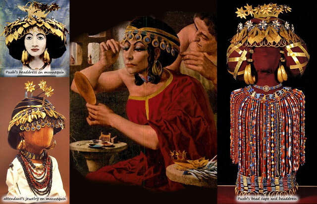 Mesopotamia. Orfebrería. Diadema de la reina Puabi.