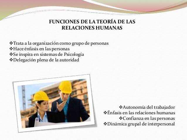 Funciones de la Teoría de las Relaciones Humanas