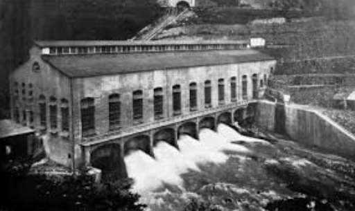 construcción de la hidroeléctrica de Necaxa