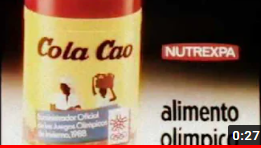 Primer anuncio, con etiqueta oficial de alimento olímpico,