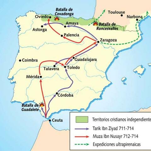 invasión musulmana de la Península Ibérica