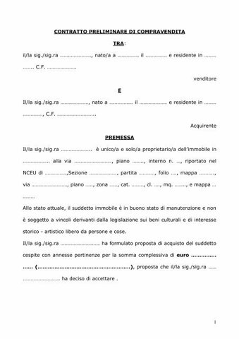 Contratto Preliminare