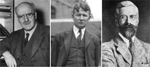 Ronald Fisher, Sewall G. Wright y JBS Haldane
